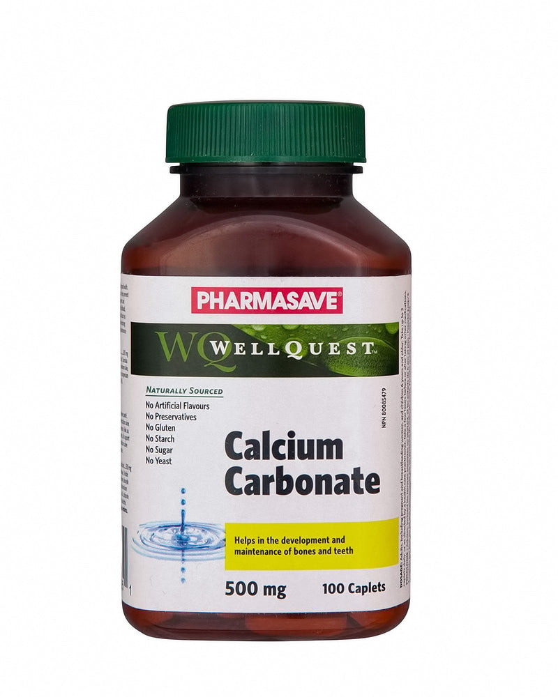 Pharmasave WellQuest Calcium Carbonate 500mg Caplets - Simpsons Pharmacy