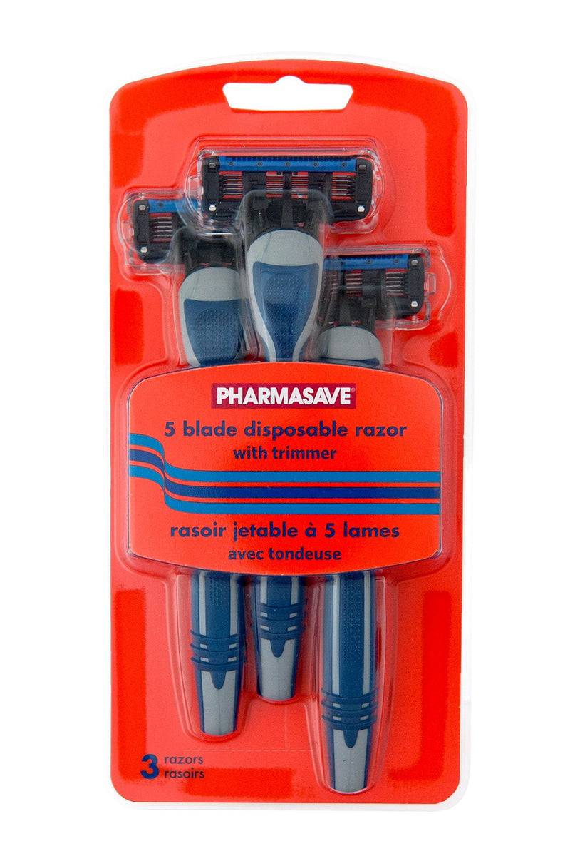 Pharmasave 5 Blade Disposable Razor w/Trimmer - Simpsons Pharmacy