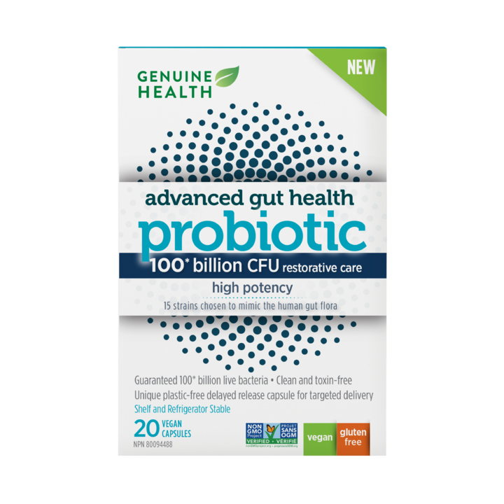 Genuine Health Advanced Gut Health High Potency Probiotic 100 billion 20 capsules - Simpsons Pharmacy