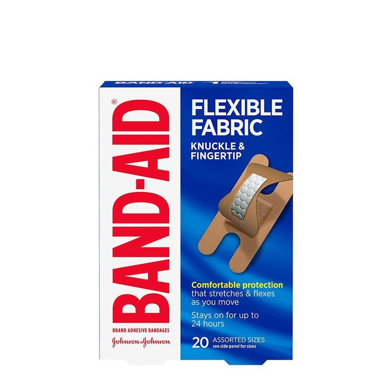 BAND-AID BANDAGE - FLEXIBLE FABRIC - KNUCKLE & FINGER TIP 20S - Simpsons Pharmacy