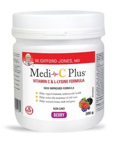 W. Gifford-Jones, MD Medi C Plus Vitamin C & L-Lysine Formula Berry 300g - Simpsons Pharmacy
