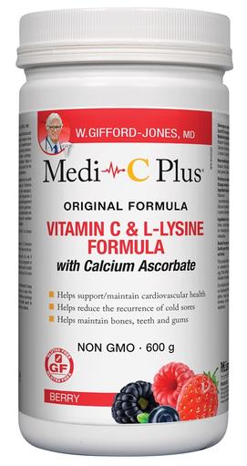 W. Gifford-Jones, MD Medi C Plus Vitamin C & Lysine Formula Berry 600g - Simpsons Pharmacy