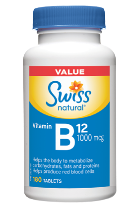 Swiss Natural Vitamin B12 - 1000 mcg 180 tablets - Simpsons Pharmacy
