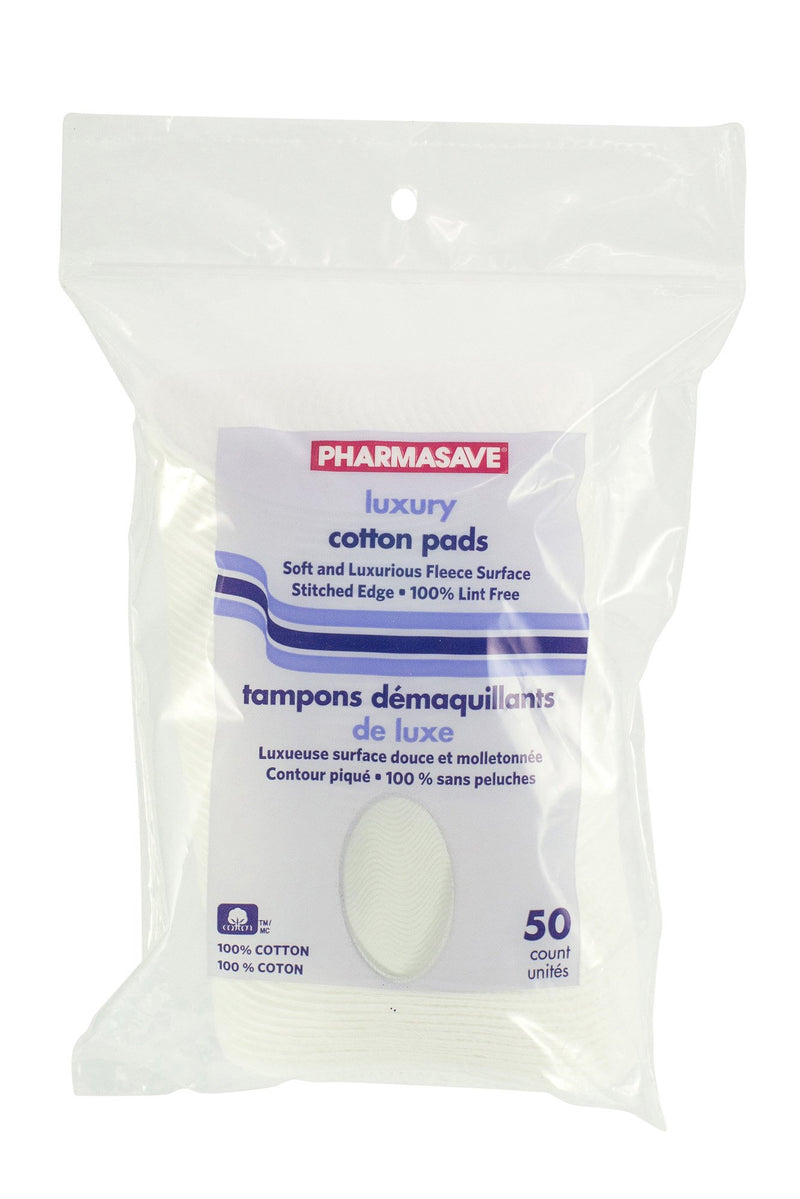 Pharmasave Luxury Cotton Pads - Oval - 50 Pads - Simpsons Pharmacy