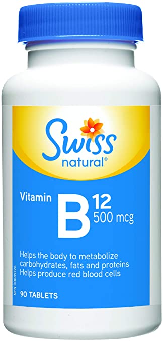 Swiss Natural Vitamin B12 - 500 mcg 90 tablets - Simpsons Pharmacy