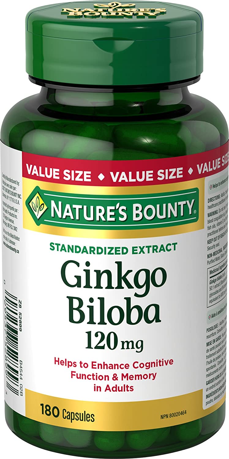 Nature's Bounty Ginkgo Biloba - 120mg 180 capsules - Simpsons Pharmacy