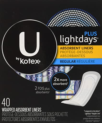 U by Kotex PLUS lightdays Regular liners 40s - Simpsons Pharmacy