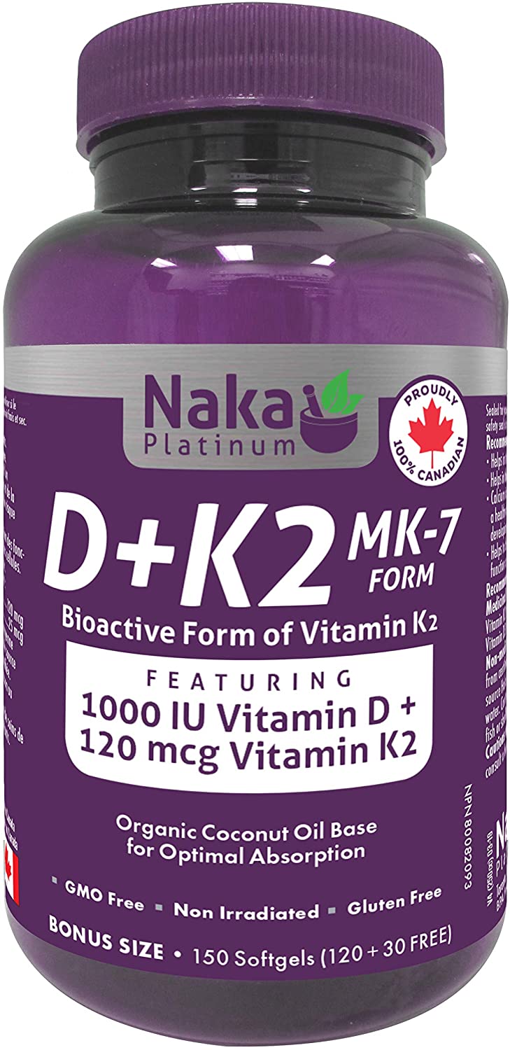 Naka Platinum D+K2 - 150 softgels - Simpsons Pharmacy
