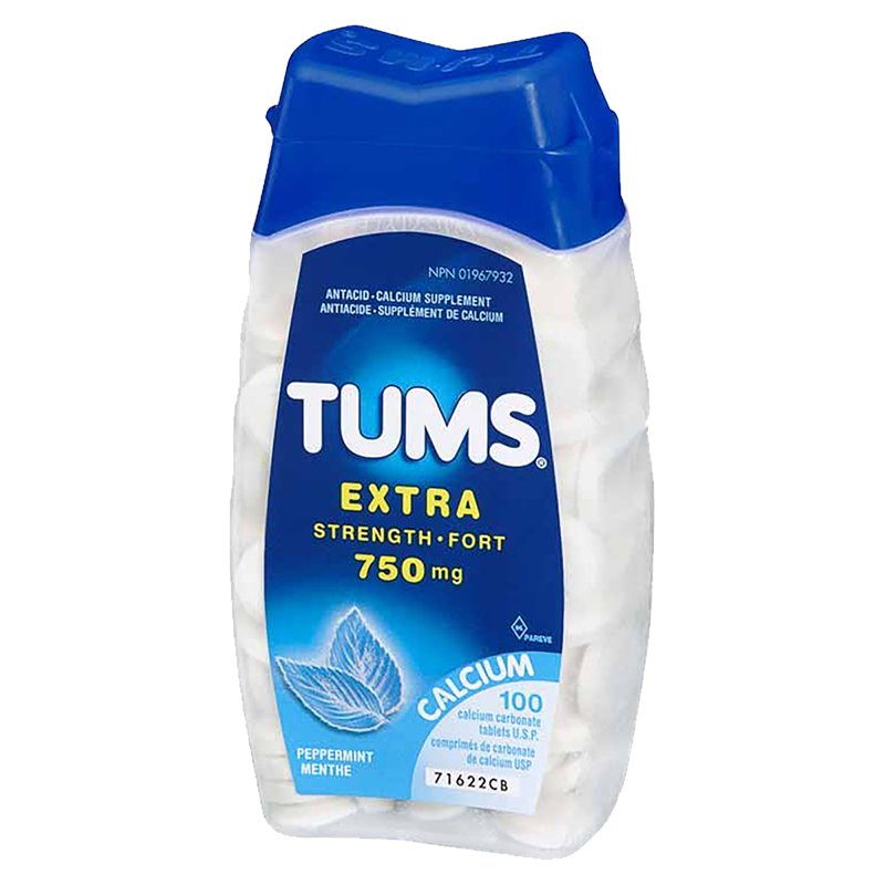 TUMS EXTRA STRENGTH - PEPPERMINT TABLET 750MG 100S - Simpsons Pharmacy