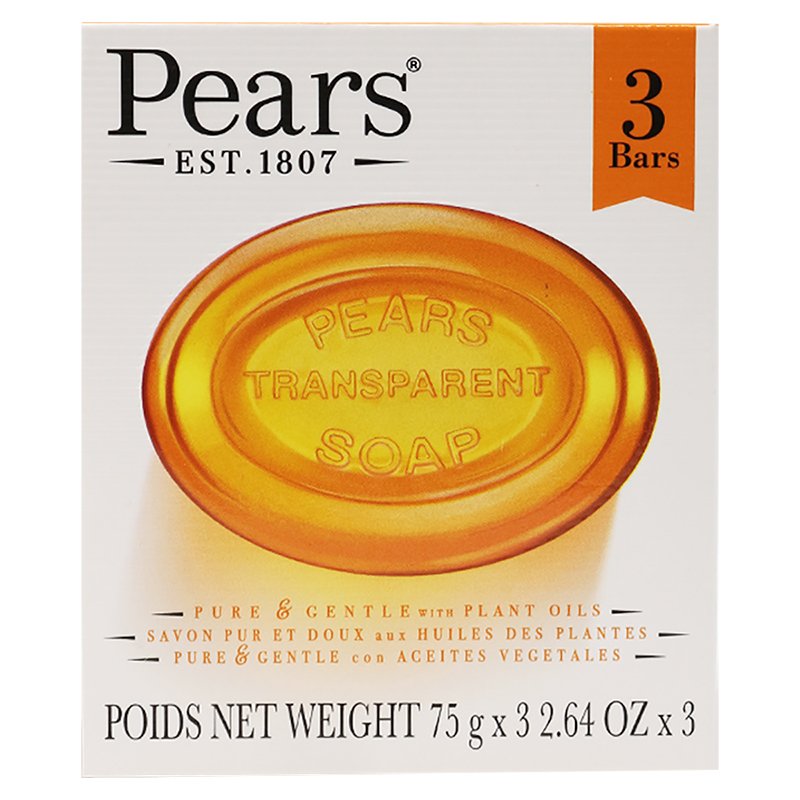 Pears Transparent Soap - Plant Oils 3 Bars - Simpsons Pharmacy
