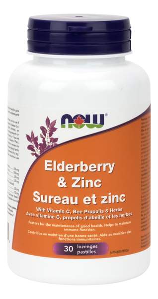 NOW Elderberry & Zinc Lozenge 30 tabs - Simpsons Pharmacy