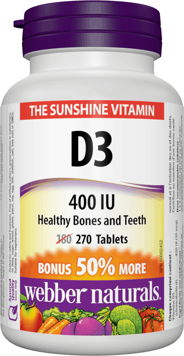 Webber Naturals Vitamin D3 400 IU - 270 Tablets - Simpsons Pharmacy