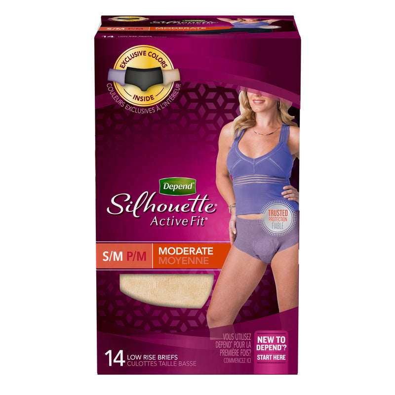 DEPEND SILHOUETTE FOR WOMEN, LOW-RISE UNDERWEAR, MODERATE, S/M,  14's - Simpsons Pharmacy