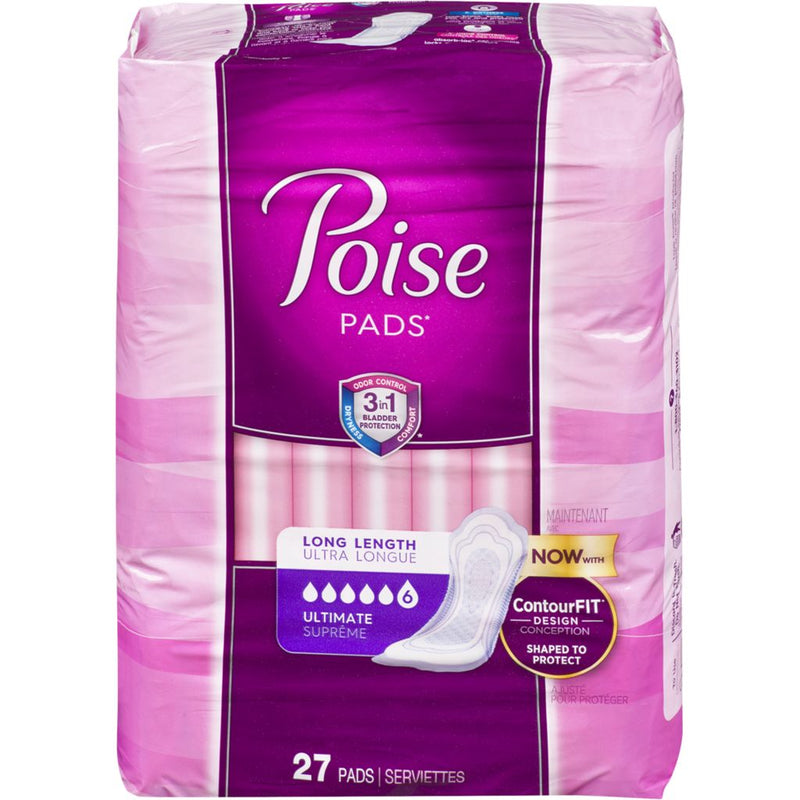 POISE PADS, ULTIMATE, LONG, 27's - Simpsons Pharmacy