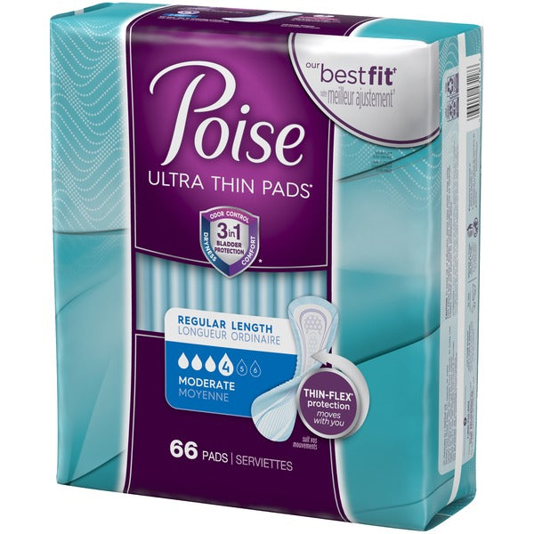 POISE PADS, MODERATE, ULTRA THIN, 66's - Simpsons Pharmacy