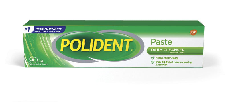 Polident Daily Cleanser for Dentures Paste - Triple Mint Fresh 90mL - Simpsons Pharmacy