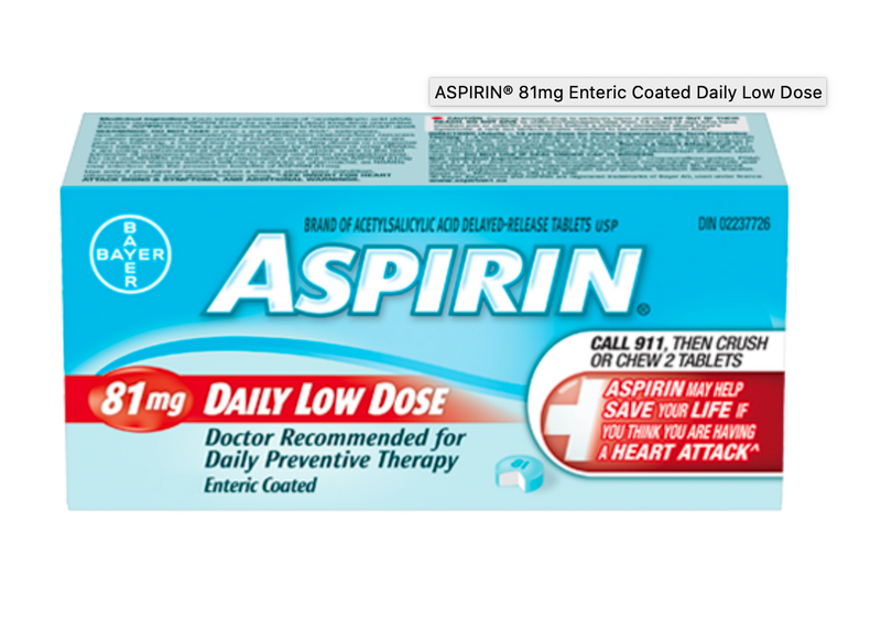 Aspirin Daily Low Dose 81mg Orange Flavour - 30 Chewable Tablets - Simpsons Pharmacy