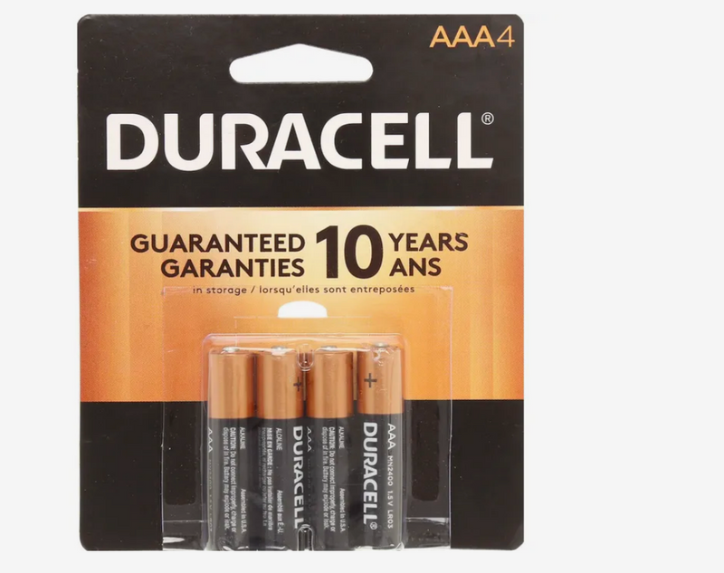 Duracell AAA Alkaline Batteries - Pack of 4 - Simpsons Pharmacy