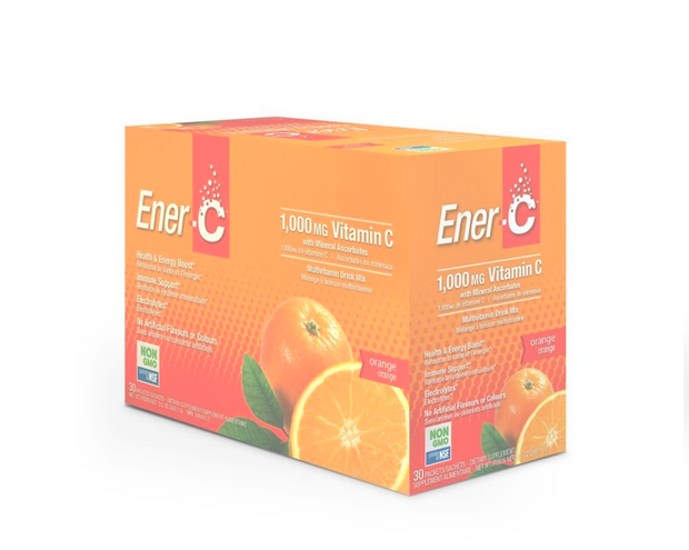 Ener-C 1000 MG Vitamin C with Mineral Ascorbates, Box of 30 Packets, Orange Flavour - Simpsons Pharmacy