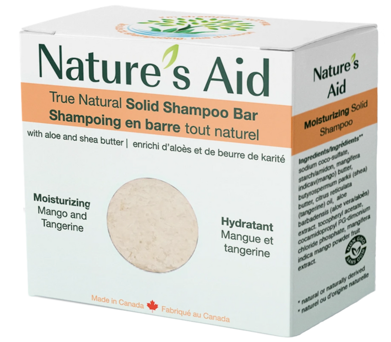 Nature's Aid Moisturizing Solid Shampoo Bar with Mango Butter and Tangerine - Simpsons Pharmacy