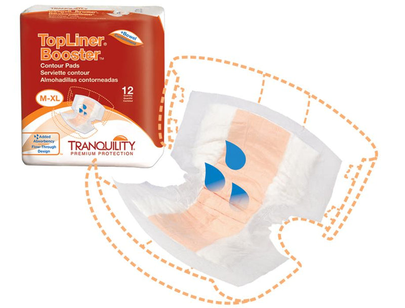 TRANQUILITY BOOSTER PADS, TOPLINER, CONTOUR, DISPOSABLE, 12's - Simpsons Pharmacy