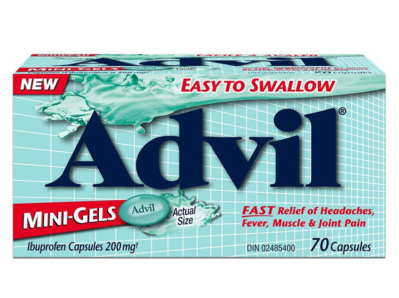 Advil Ibuprofen 200mg Mini Gels - 70 Mini Liquid Capsules - Simpsons Pharmacy