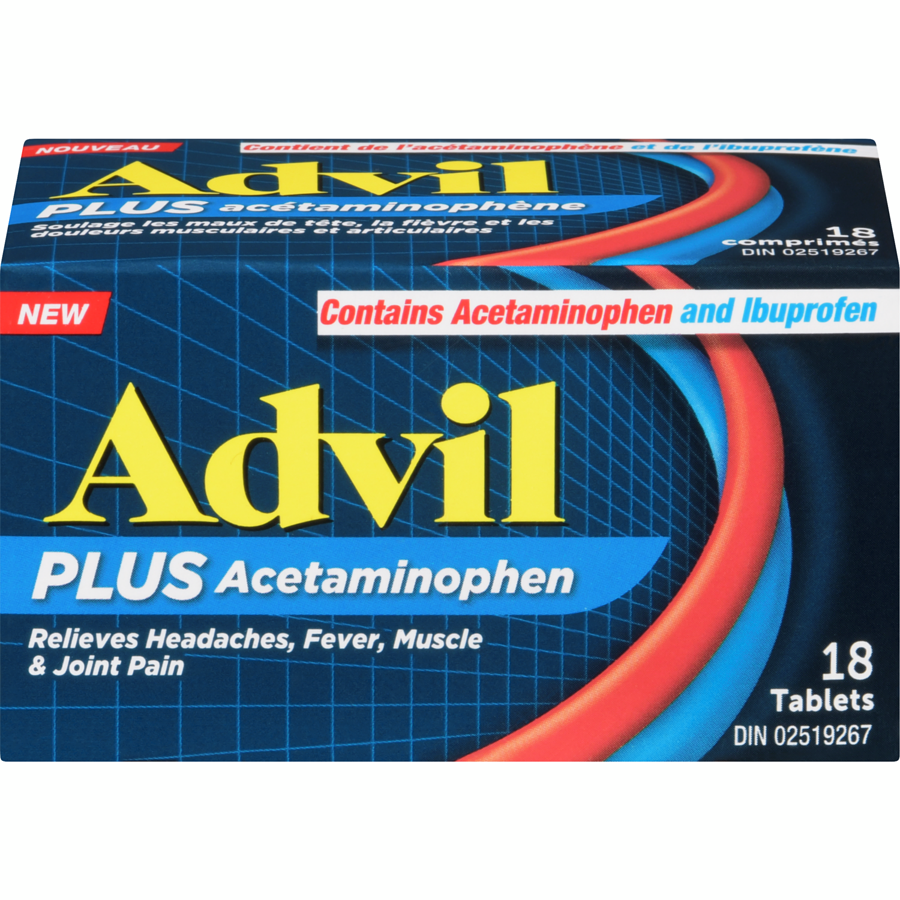 Advil Plus Acetaminophen 18's | Simpsons Pharmacy