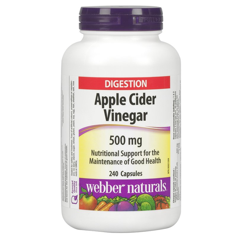 Webber Naturals Apple Cider Vingegar 500mg - 240 Capsules - Simpsons Pharmacy