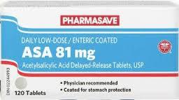 Pharmasave Low Dose ASA 81mg - 120 Tablets - Simpsons Pharmacy