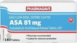 Pharmasave Low Dose ASA 81mg - 180 Tablets - Simpsons Pharmacy