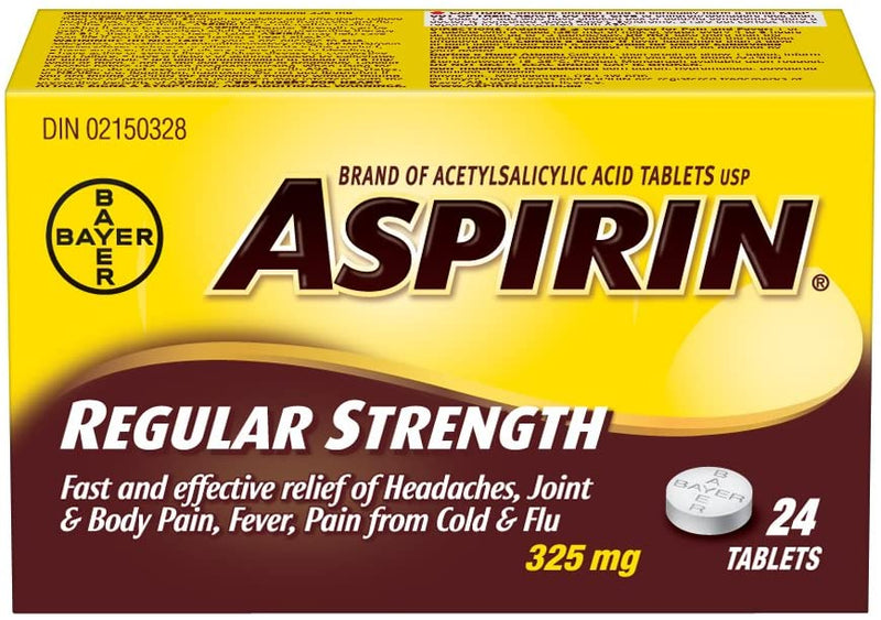 Aspirin Regular Strength 325mg Pain Relief - 24 Tablets - Simpsons Pharmacy