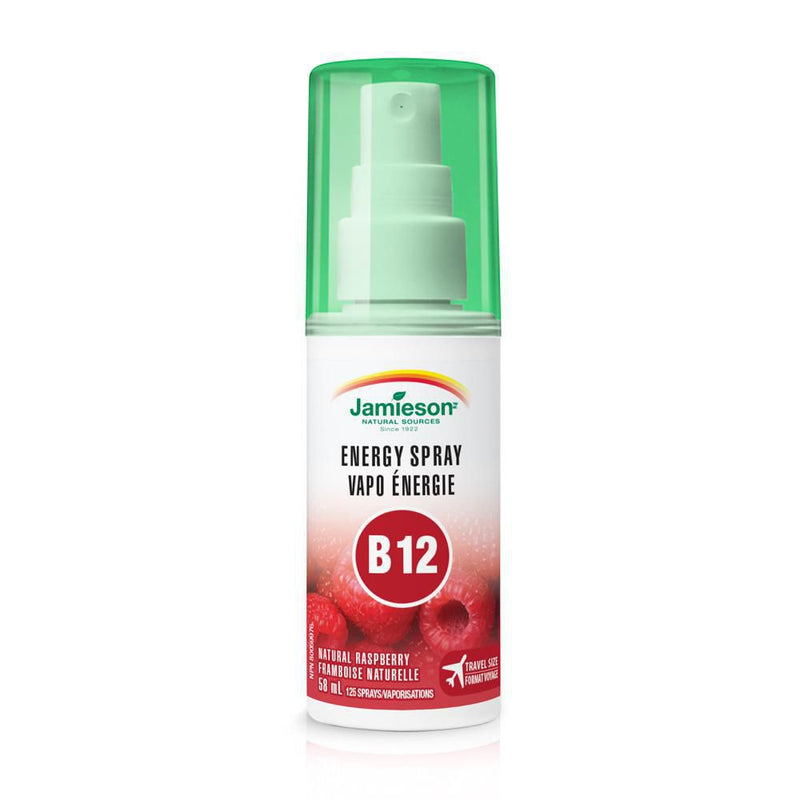 Jamieson Natural Sources Vitamin B12 Energy Spray Natural Raspberry Flavour - 58mL - Simpsons Pharmacy