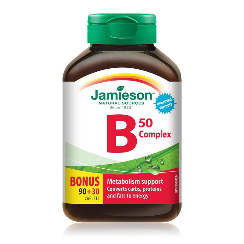 Jamieson Natural Sources Vitamin B50 Complex - 120 Caplets - Simpsons Pharmacy