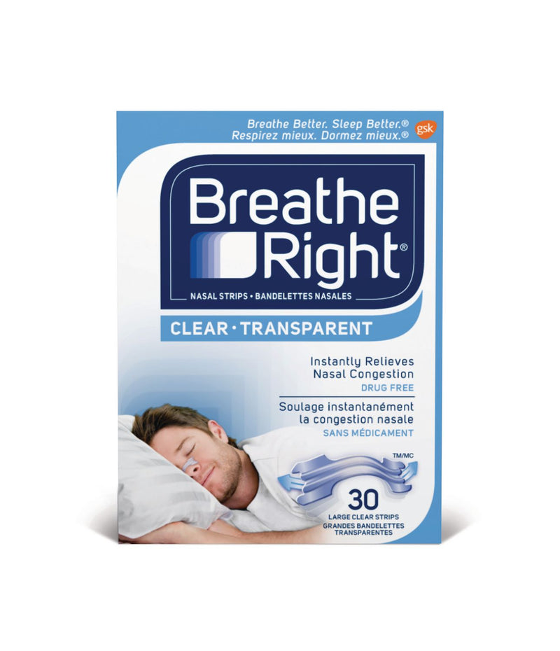 Breathe Right Nasal Strips - Transparent - 30 Strips - Simpsons Pharmacy