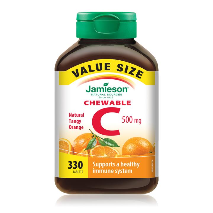 Jamieson Natural Sources Chewable Vitamin C Natural Tangy Orange Flavour - 120 Tablets - Simpsons Pharmacy