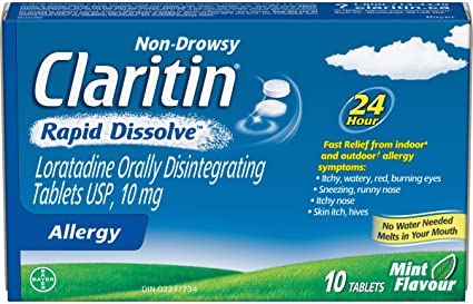 Claritin Non-Drowsy Rapid Dissolve Allergy Relief Mint Flavour - 10 Tablets - Simpsons Pharmacy
