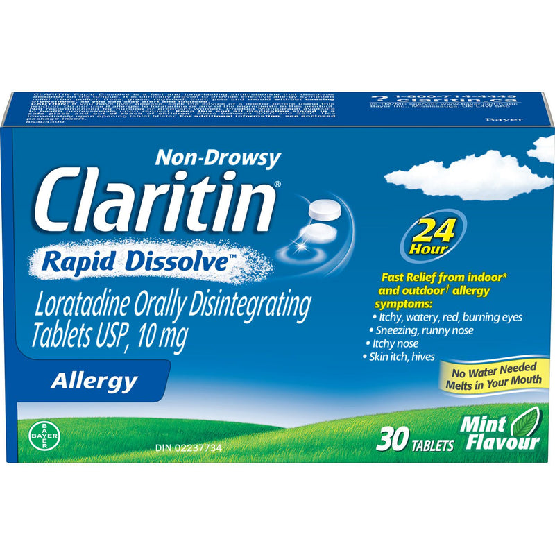 Claritin Non-Drowsy Rapid Dissolve Allergy Relief Mint Flavour - 30 Tablets - Simpsons Pharmacy