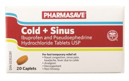 Pharmasave Cold + Sinus Relief - 20 Caplets - Simpsons Pharmacy
