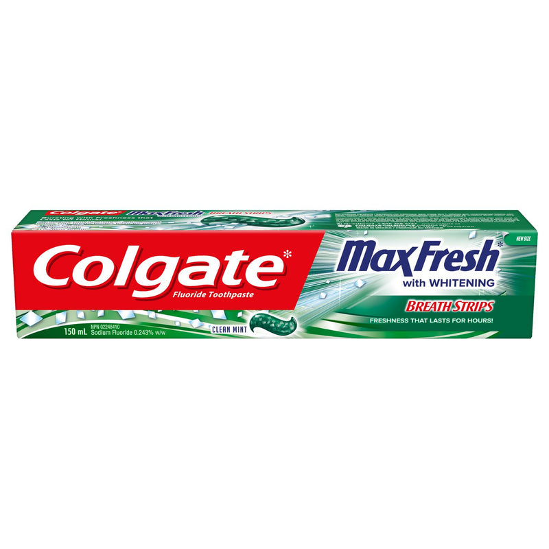 Colgate MaxFresh with Whitening & Breath Strips Toothpaste 150mL Clean Mint - Simpsons Pharmacy