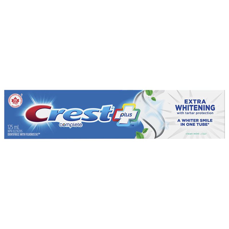 Crest Plus Complete Extra Whitening Toothpaste - Clean Mint 125mL - Simpsons Pharmacy