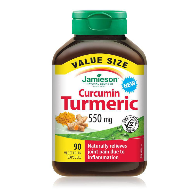 Jamieson Natural Sources Curcumin Turmeric 550mg - 90 Vegetarian Capsules - Simpsons Pharmacy
