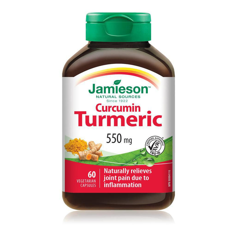 Jamieson Natural Sources Curcumin Turmeric 550mg - 60 Vegetarian Capsules - Simpsons Pharmacy