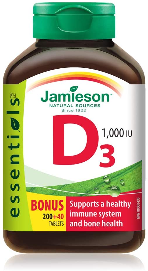 Jamieson Natural Sources Essentials Vitamin D3 1000 IU - 240 Tablets - Simpsons Pharmacy