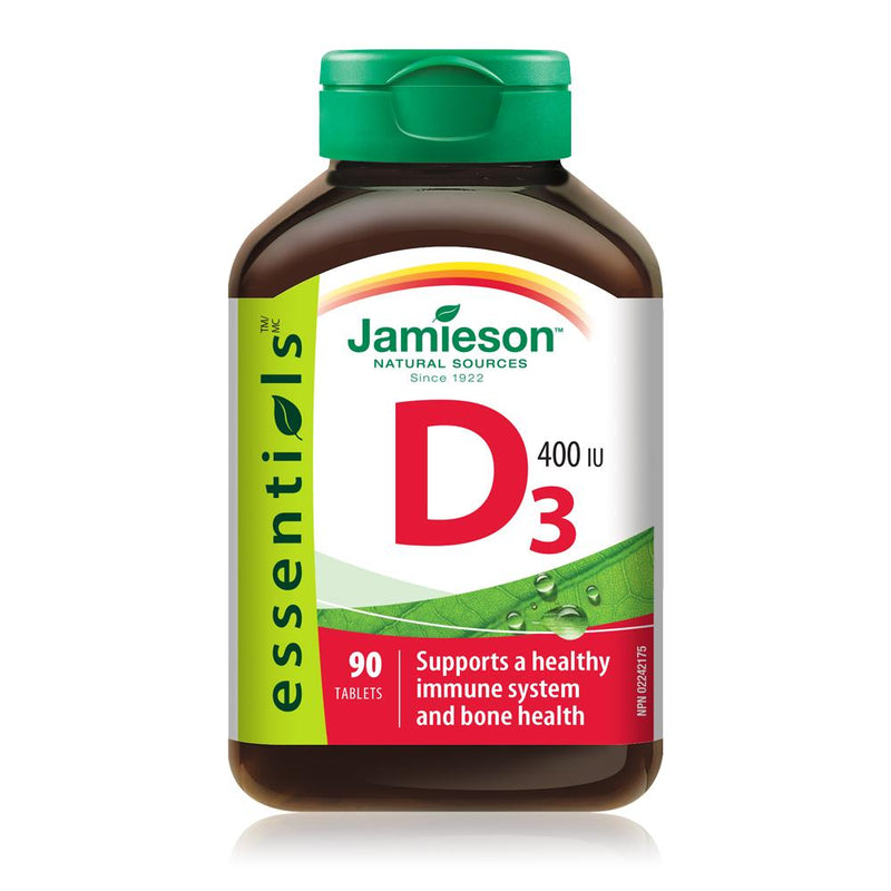 Jamieson Natural Sources Essentials Vitamin D3 400 IU - 90 Tablets - Simpsons Pharmacy