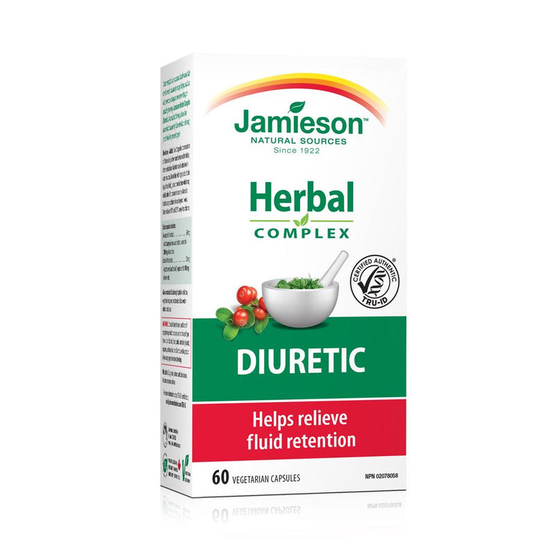 Jamieson Natural Sources Herbal Complex Diuretic - 60 Vegetarian Capsules - Simpsons Pharmacy