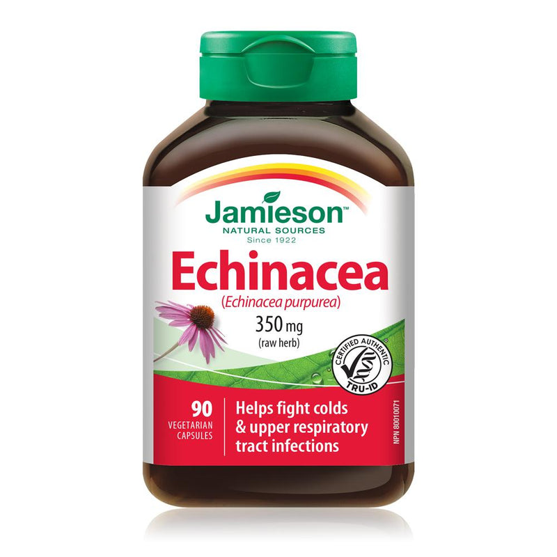 Jamieson Natural Sources Echinacea 350mg (Raw Herb) - 90 Vegetable Capsules - Simpsons Pharmacy