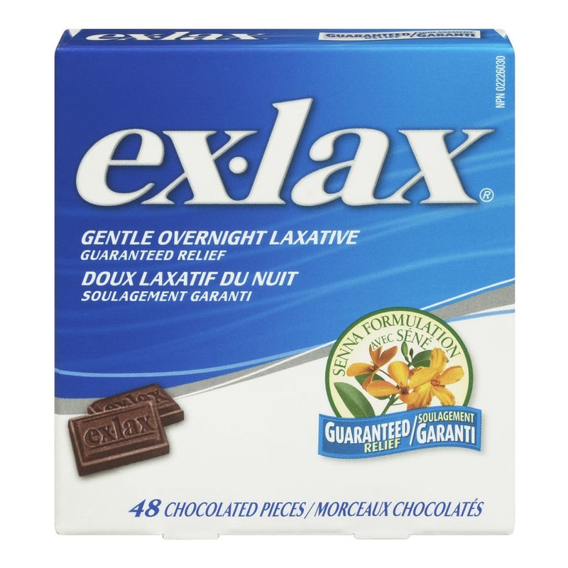 Ex Lax Gentle Overnight Laxative - 48 Chocolated Tablets - Simpsons Pharmacy