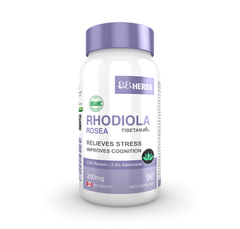 88Herbs - Rhodiola Rosea – Tibetan Premium Grade – 3.5% Rosavin & 2.5% Salidroside - 200 mg 90 caps - Simpsons Pharmacy