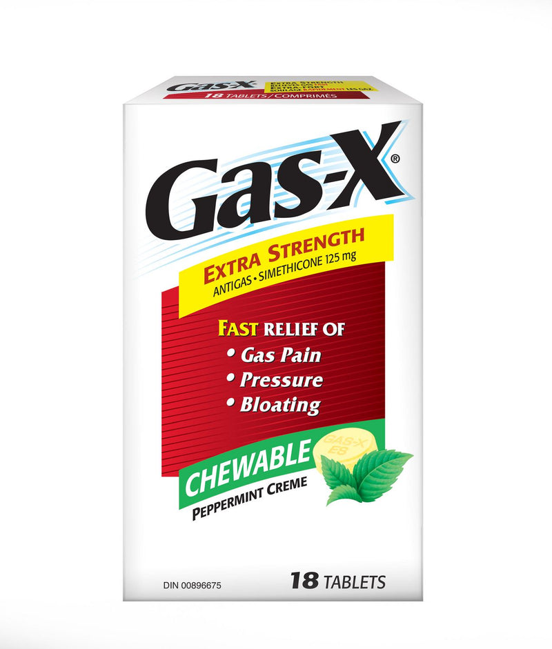 Gas-X Extra Strength Gas Relief Peppermint Creme Flavour - 18 Chewable Tablets - Simpsons Pharmacy