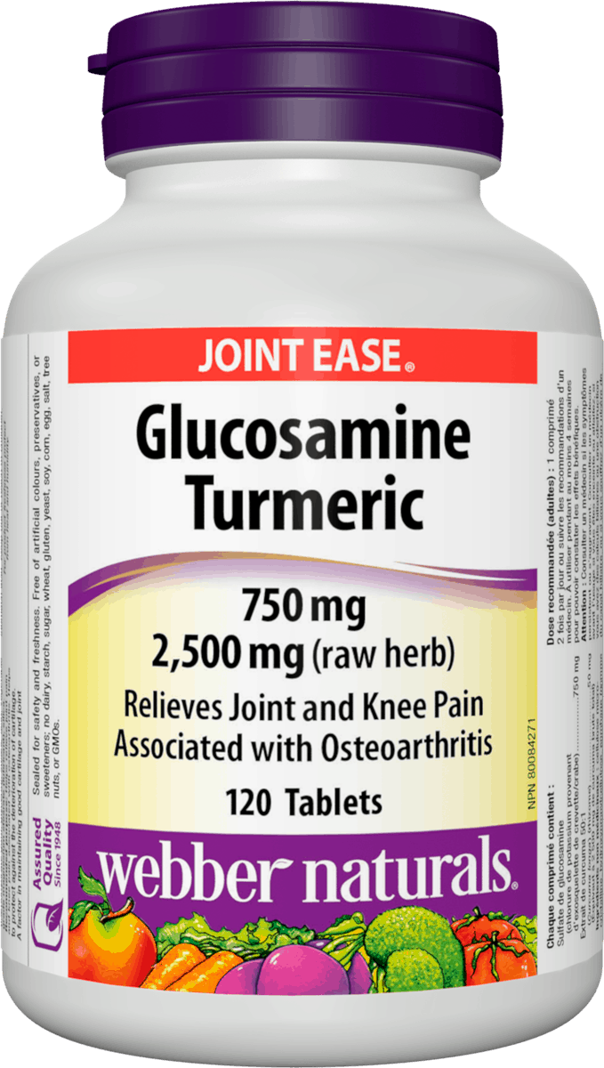 Webber Naturals Glucosamine Turmeric Joint Ease 750mg - 120 Tablets - Simpsons Pharmacy